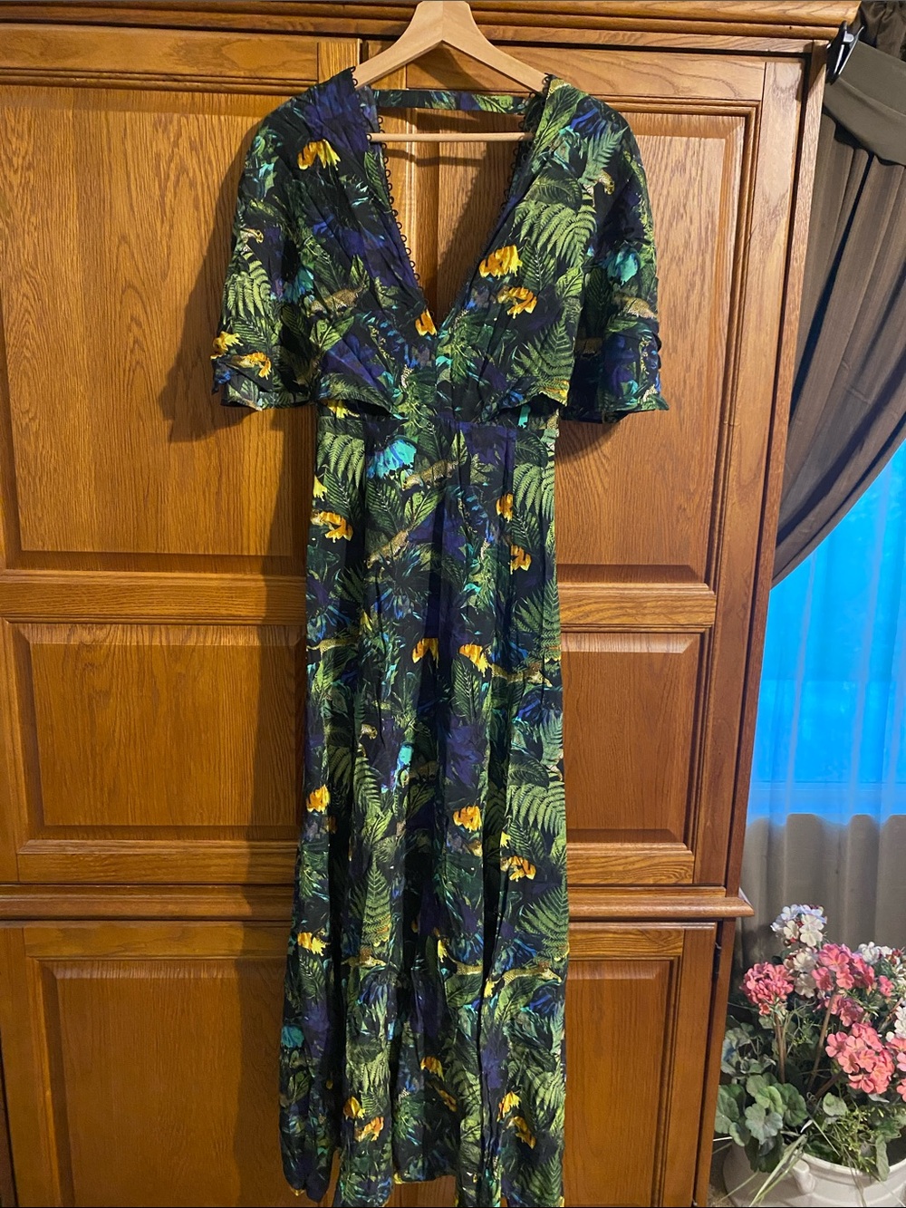 H&M Jungle Print Maxi Dress in Green, Blue and Yellow